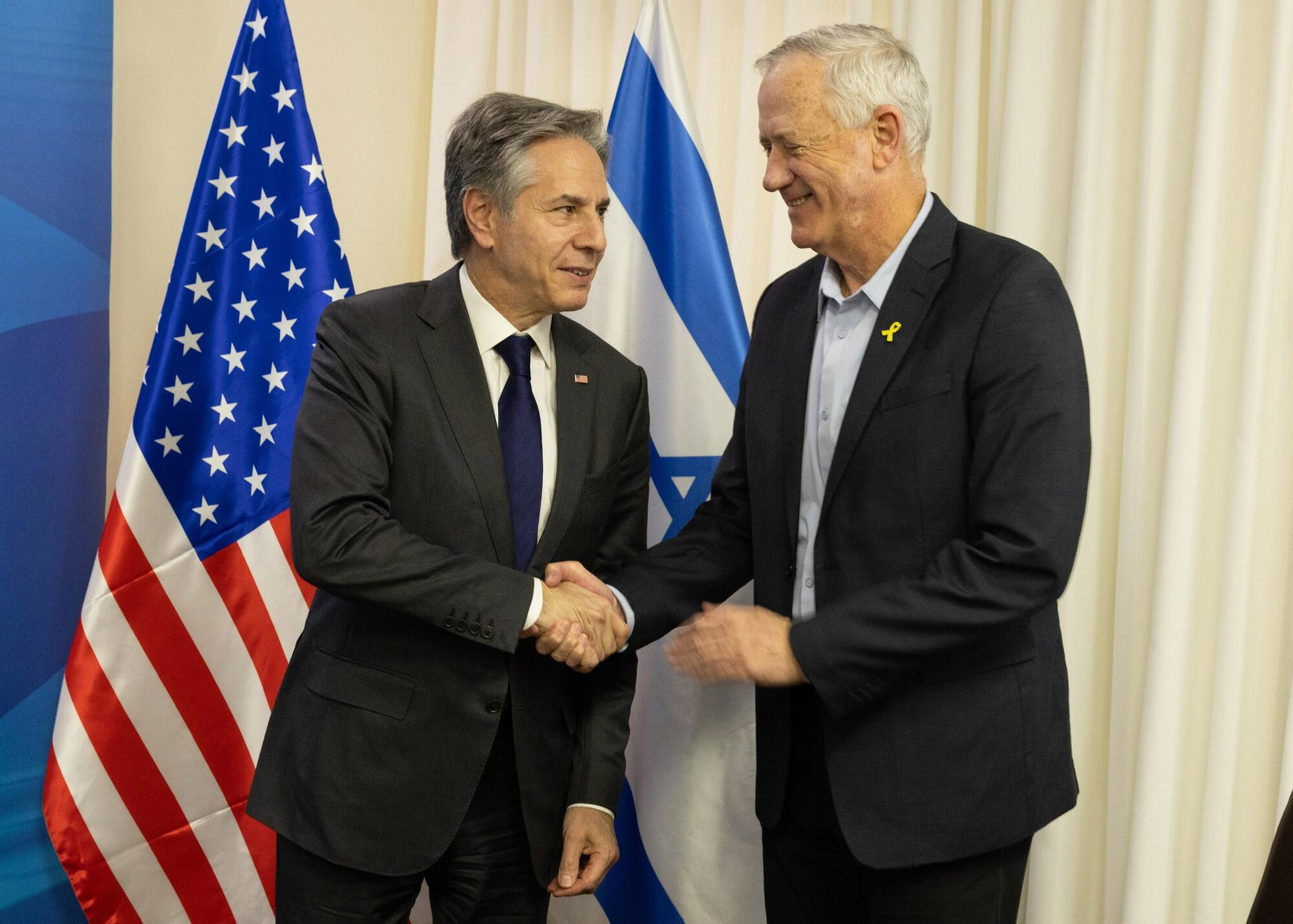 Antony Blinken Benny Gantz in Tel Aviv